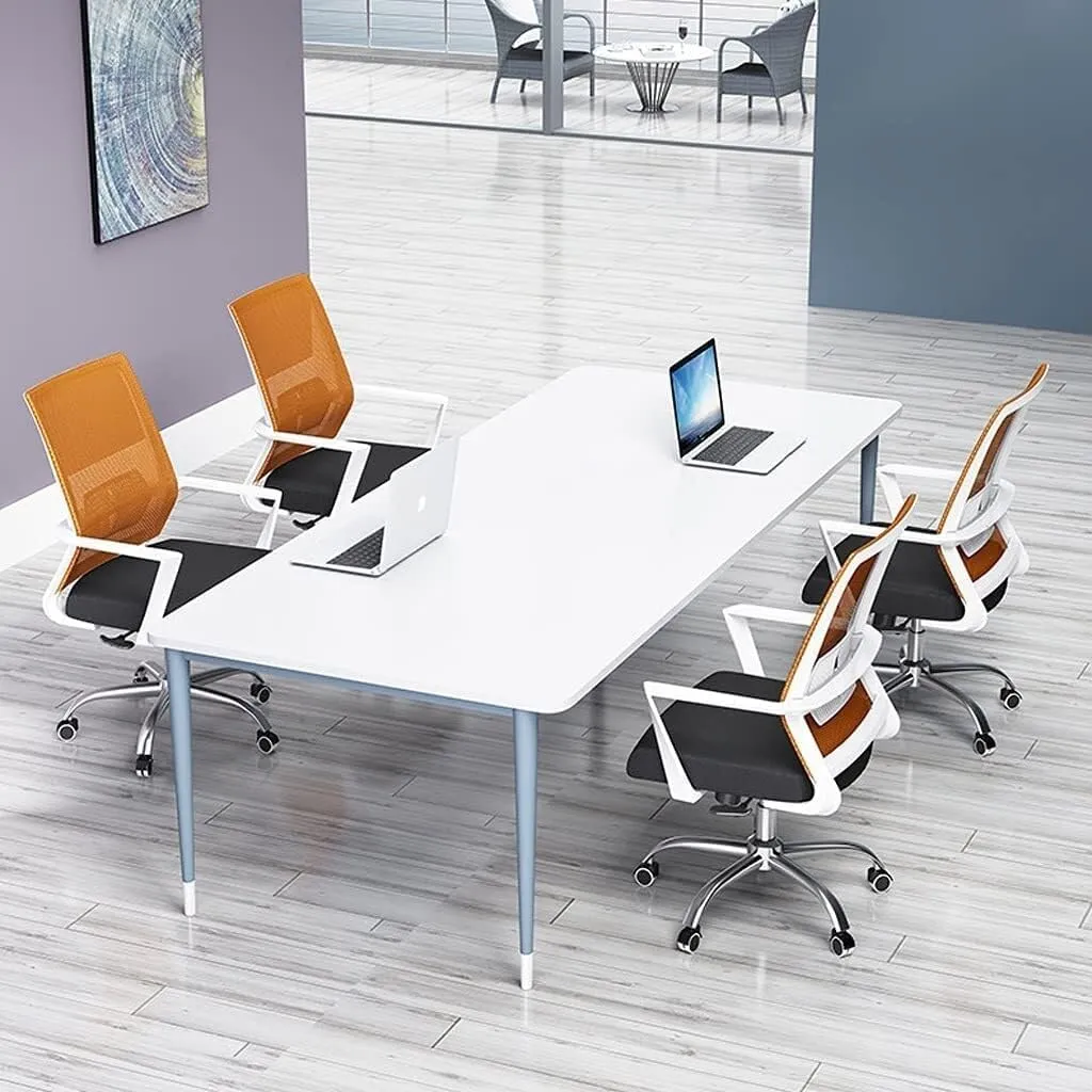 Mesh Office Chair with Pulley Bracket,Ergonomic High-Back Adjustable Desk Chair with armrests, for Office, Dormitory, Home Gift (Color : Yellow Black, White Blue)(White Black)