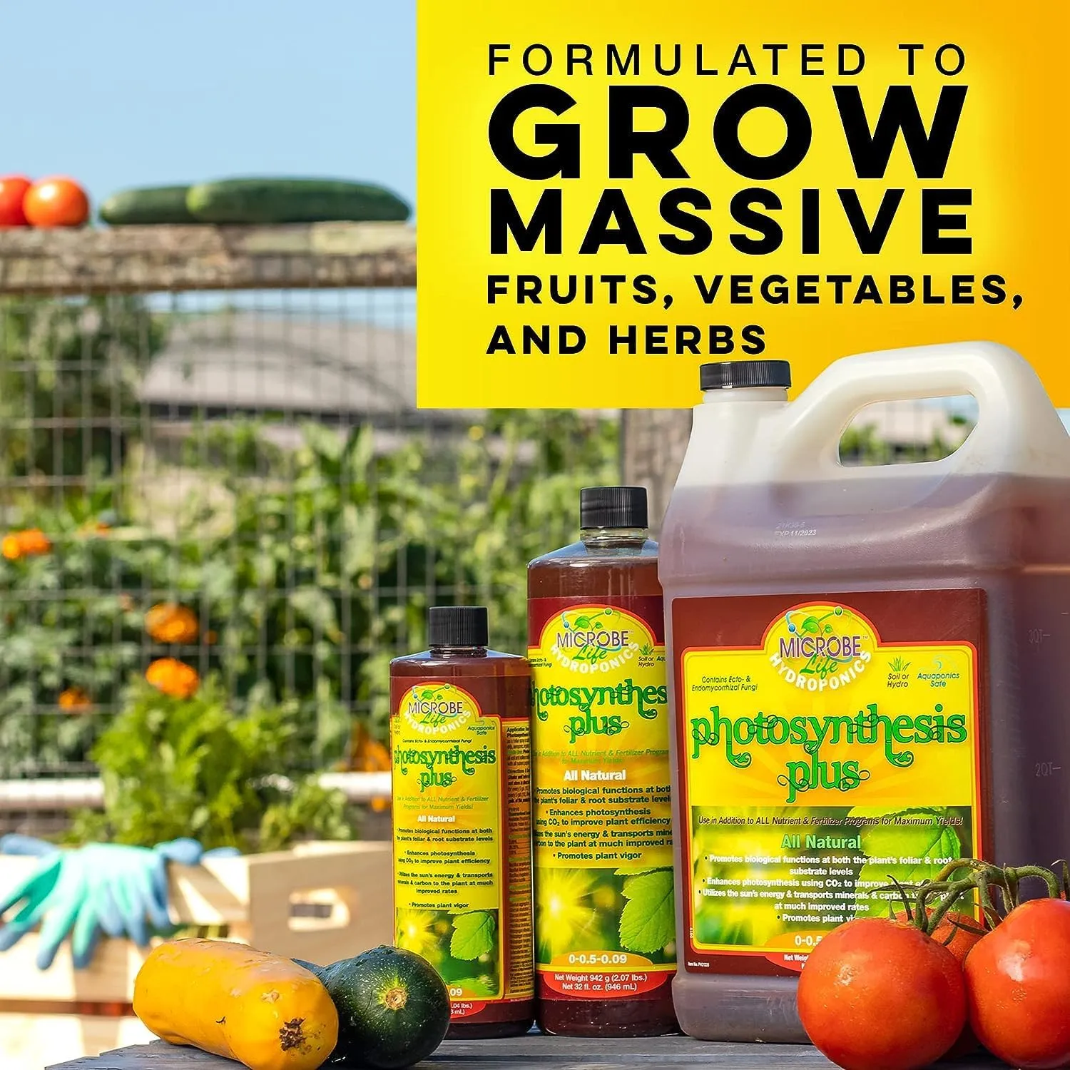 Microbe Life Hydroponics Starter Kit with 4-Ounce Sample Size Bottles of Photosynthesis Plus, Nourish-L, Vegetable and Fruit Plant Growth Yield Enhancer, Foliar Spray & Root Dip, and Terps Plus