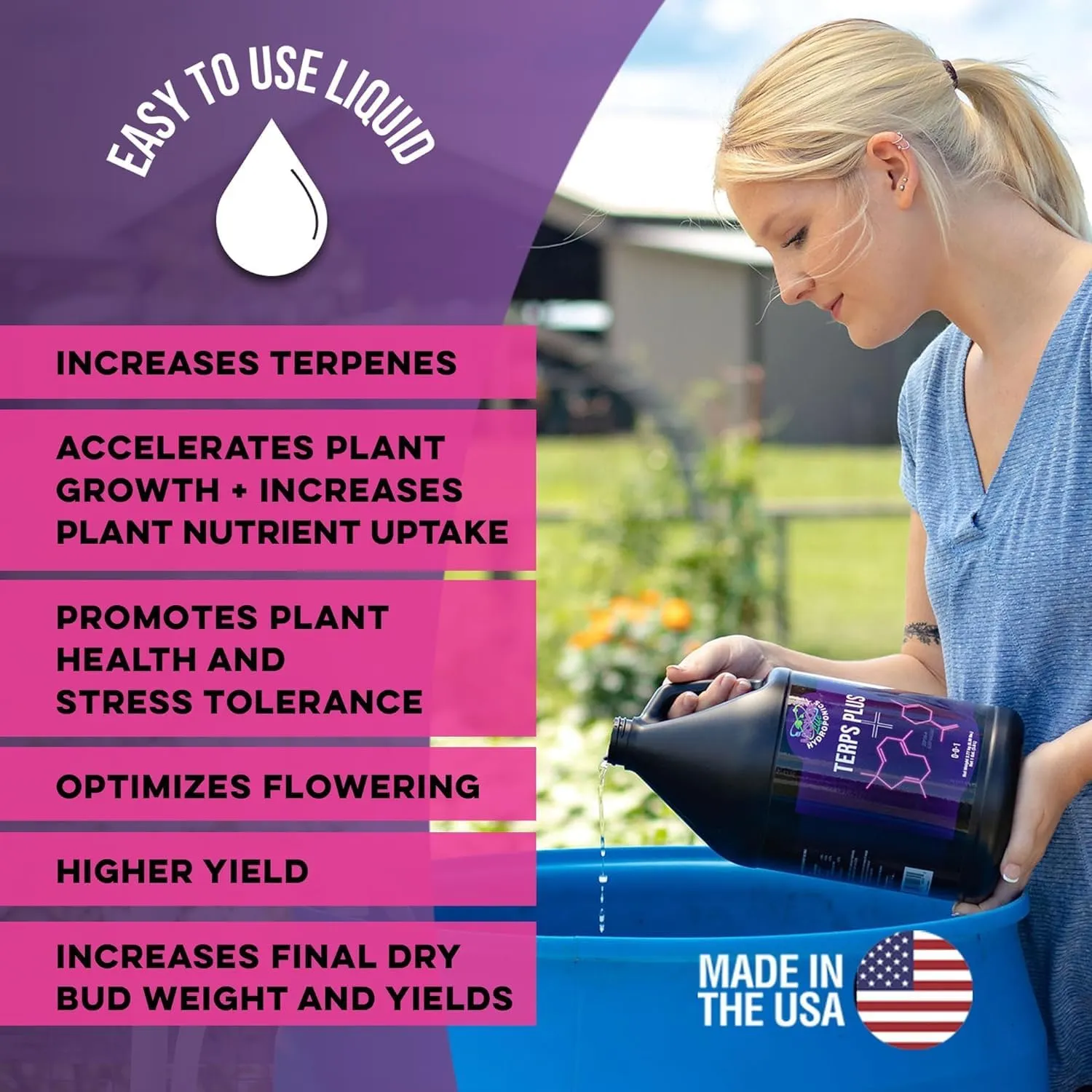 Microbe Life Hydroponics Starter Kit with 4-Ounce Sample Size Bottles of Photosynthesis Plus, Nourish-L, Vegetable and Fruit Plant Growth Yield Enhancer, Foliar Spray & Root Dip, and Terps Plus