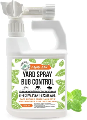 Mighty Mint 32oz Peppermint Bug Control Natural Lawn Yard Spray for Fleas, Ticks, Mosquitos, Ants, and Other Insects