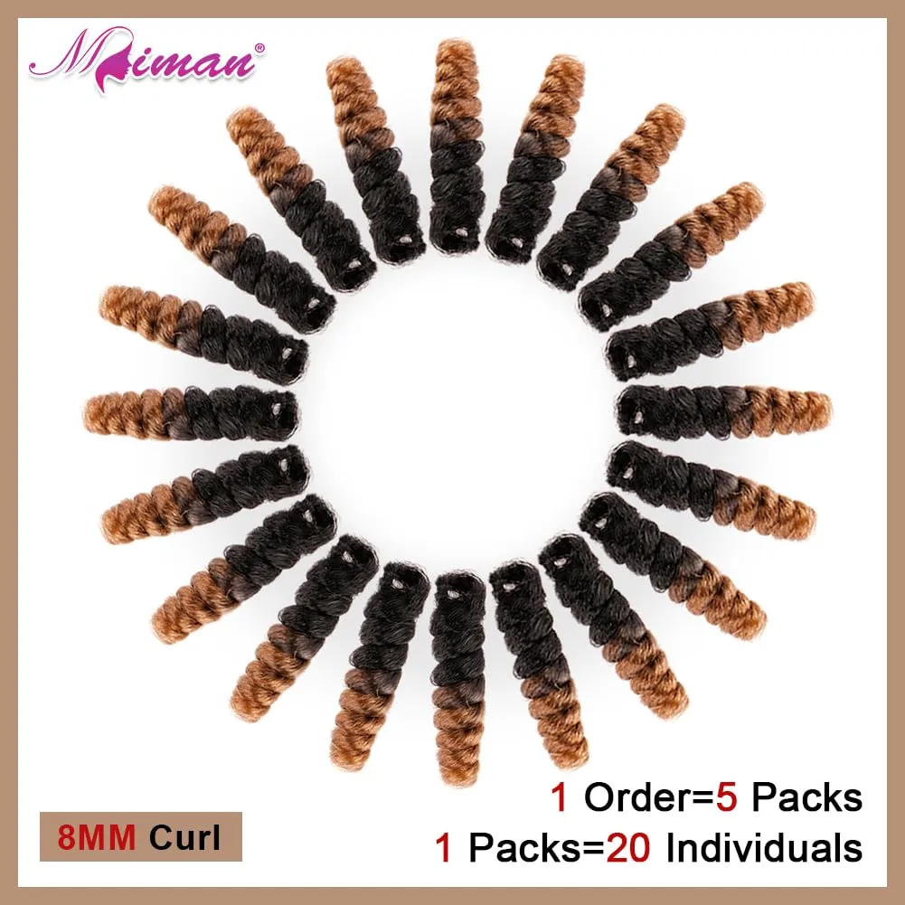 MIMAN 5 Packs 10 Inch Short Crochet Hair Braiding 8MM Curly Crochet Braids Synthetic Hair Extension for Women DIY Mohawk Afro Braided Hairstyle (Black to Blonde #1B/27)