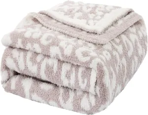 Mokoya Super Soft Blanket Leopard Print 50"x70", Lightweight Fluffy Throw Blanket for Couch, Cozy Blanket, Gifts for Women, Mom, Girls, Grey