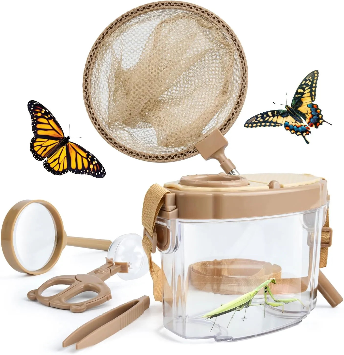 Montessori Mama Kids' Bug Catching Kit - Complete Insect Exploration Set with Habitat, Extendable Net, Magnifying Tools & Carry Strap - Educational Outdoor Adventure Gift