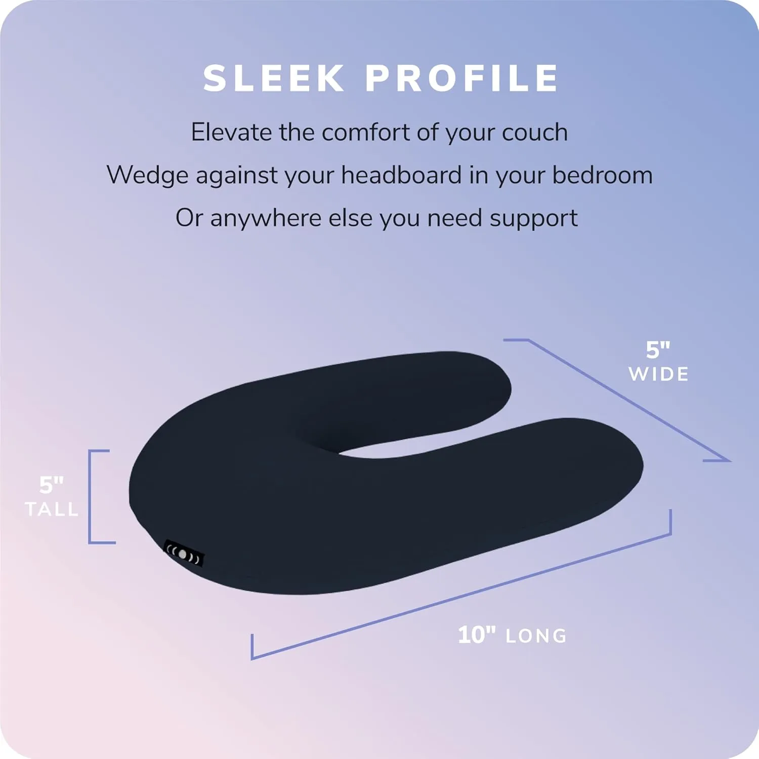 Moon Pod Crescent Backrest for Bean Bag Chair, Navy - The Zero-Gravity Beanbag for Stress, Anxiety, & All Day Deep Relaxation - Ultra Soft & Ergonomic Support for Back & Neck - for The Whole Family