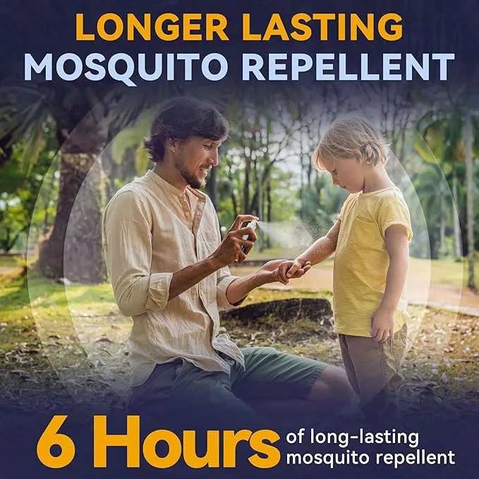 Mosquito Repellent Spray for Body, 4 Fl Oz DEET-Free Lemon Eucalyptus Essential Oil Natural Insect Bug Spray Travel Size for Indoor Outdoor Patio Yard Effective Mosquito Tick Gnat Fly Control-2 Pack
