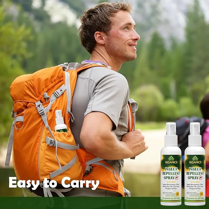 Mosquito Repellent Spray for Body, Natural Bug Spray DEET-Free, Bug Spray Travel Size Insect Repellent Spray for Skin 4 Fl Oz (2 Pack).