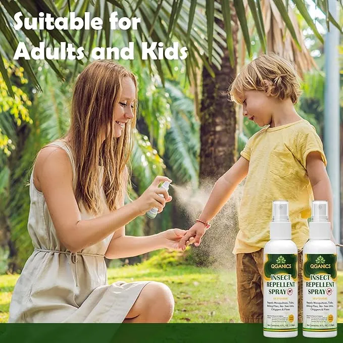 Mosquito Repellent Spray for Body, Natural Bug Spray DEET-Free, Bug Spray Travel Size Insect Repellent Spray for Skin 4 Fl Oz (2 Pack).