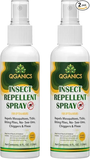 Mosquito Repellent Spray for Body, Natural Bug Spray DEET-Free, Bug Spray Travel Size Insect Repellent Spray for Skin 4 Fl Oz (2 Pack).