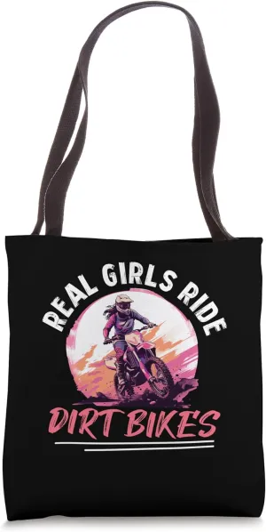 Motocross Woman Real Girls ride Dirt Bikes Tote Bag