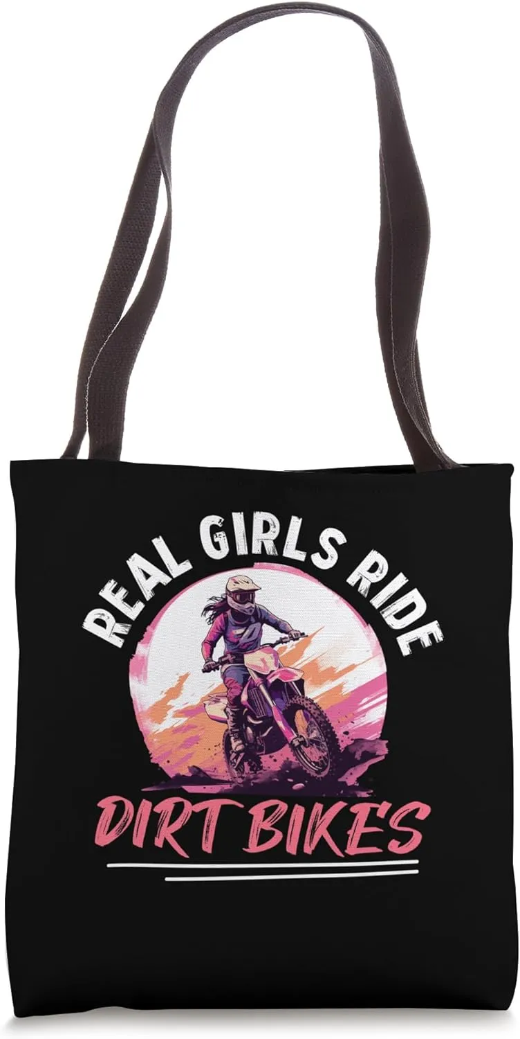 Motocross Woman Real Girls ride Dirt Bikes Tote Bag