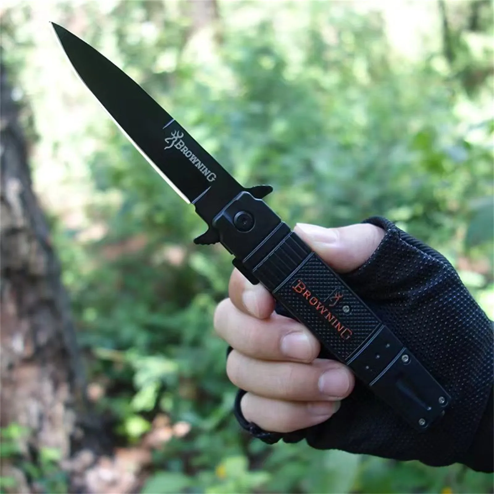 Mountgear Rubber Handle Folding Multi-Function High Camping Mini  Field Survival Knife
