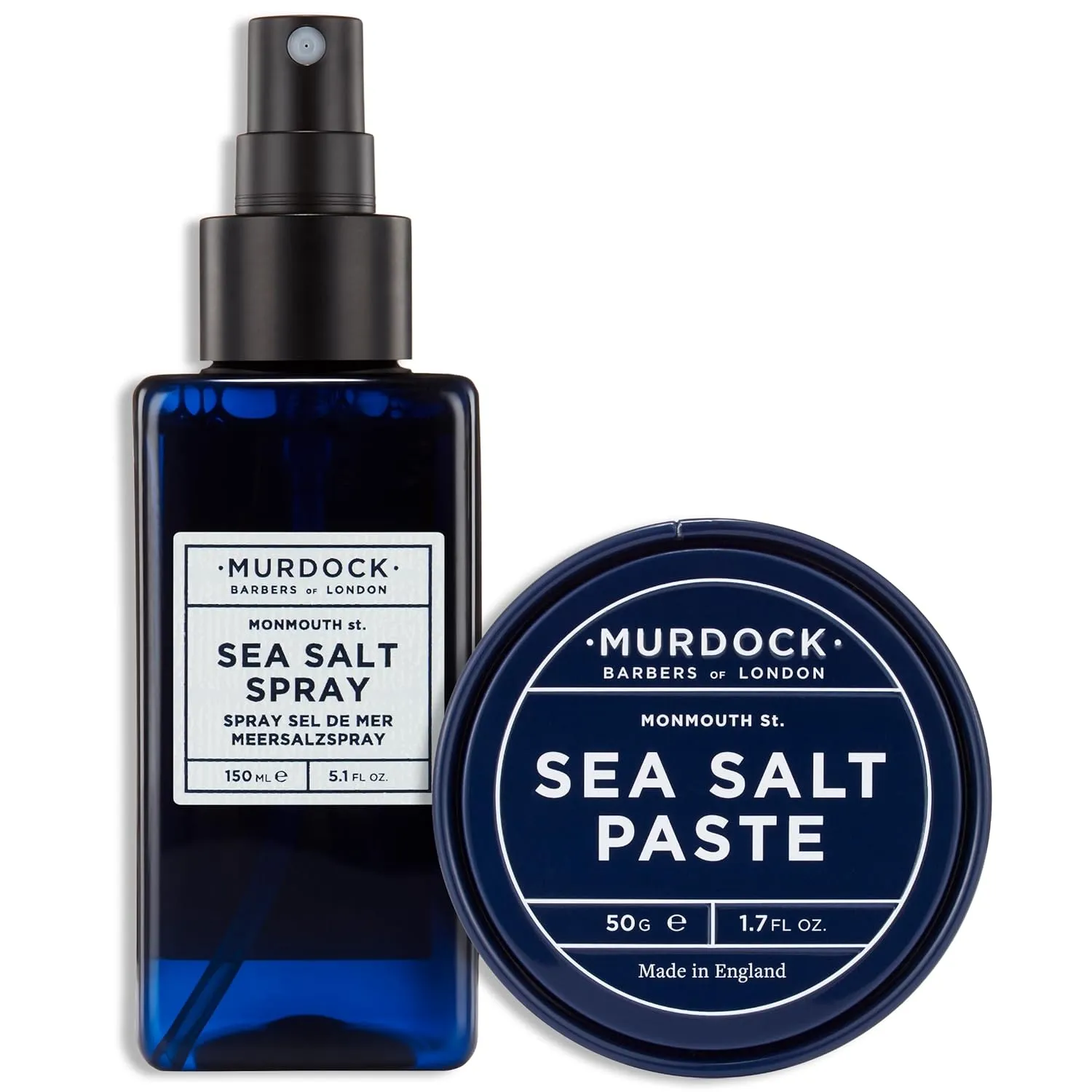 Murdock London Sea Salt Spray 150ml and Paste 1.7oz - Paraben Free, Texture and Volume Enhancing, Matte Finish, Perfect for Adding Volume and Definition to Wet or Dry Hair