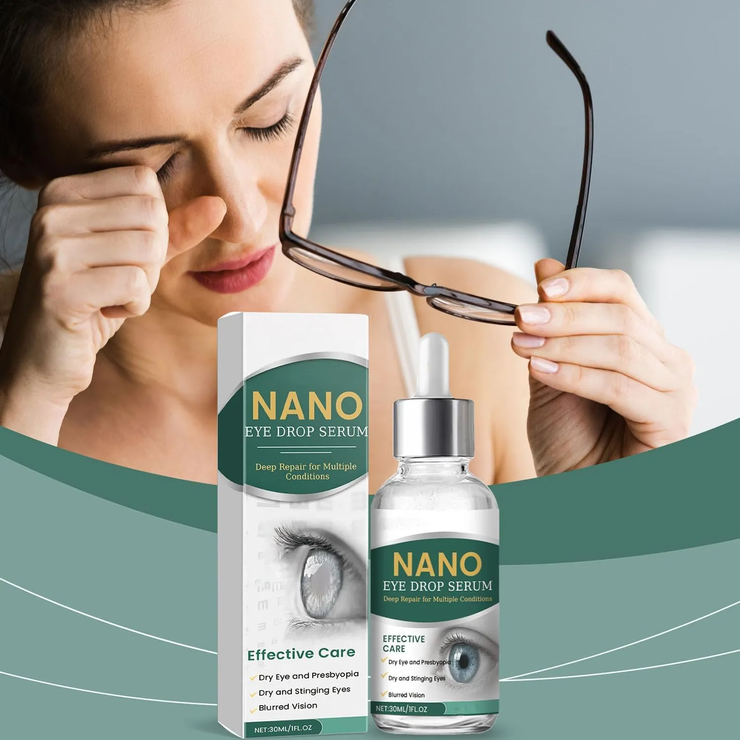 Nano Eye Drops Serum, Presbyopia Eye Drops, Lubricating Eyes Drop For Dry Eyes, Relieves Symptoms Of Presbyopia, Tired, Stressed & Tearyeyes (3)