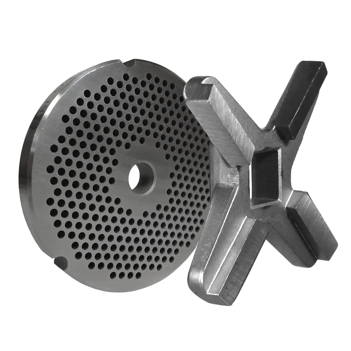 National Band Saw #32 Plate & Knife for Meat Grinders - 1/8" Holes, Raised Edge - Compatible with Biro, Enterprise, Hobart, Tor Rey - GP32-18, GK32-S