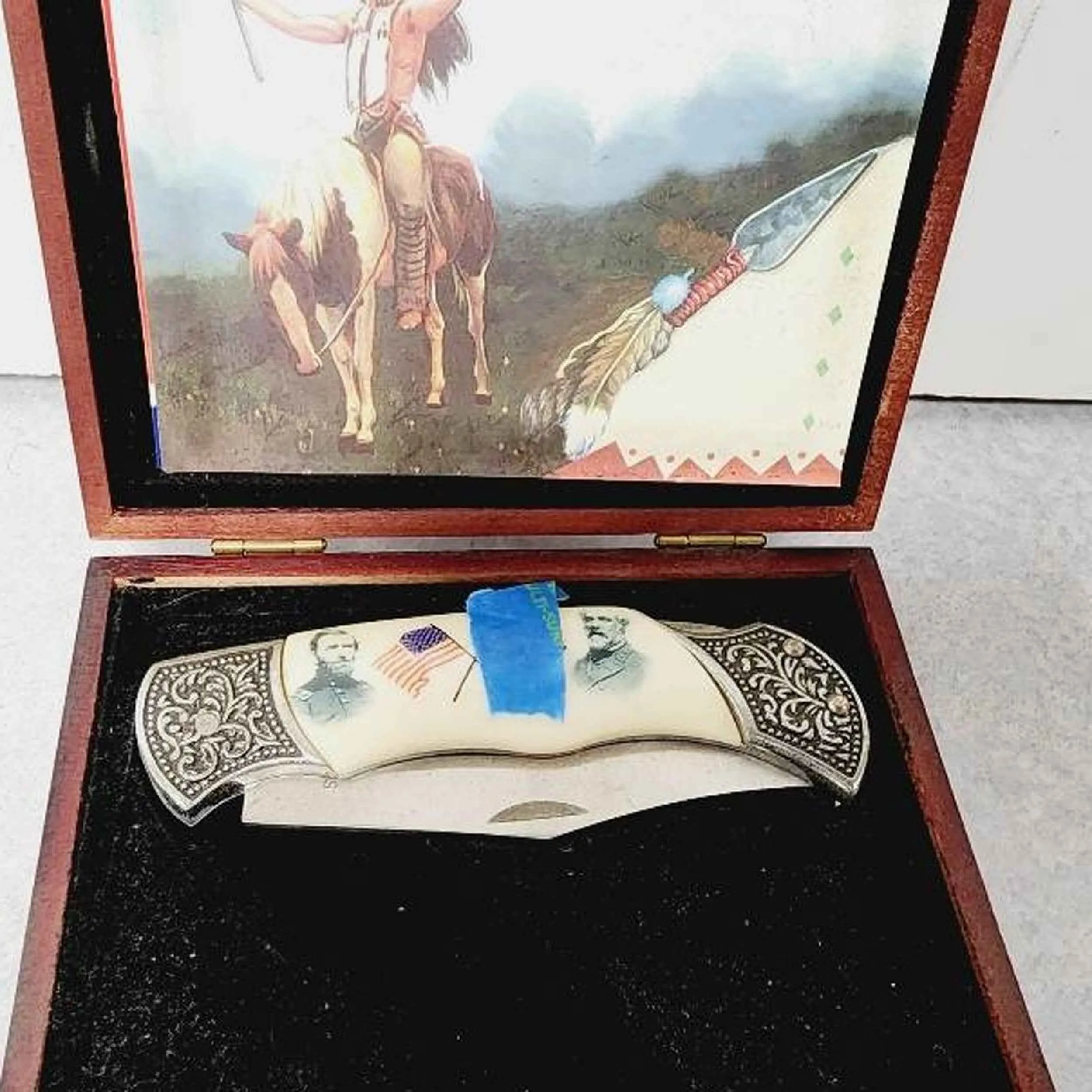 Native Man on Horse Knife - Boxed Lighter Edition