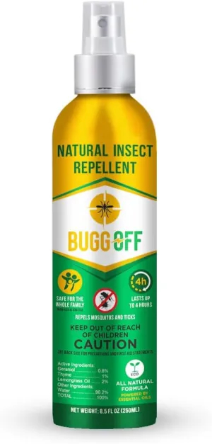 Natrual Mosquito, Gnats & Tick Spray Repellent, 8.5 FL OZ (250ml) Deet Free, Made with Essential Oils, Lasts up to 4 Hours Original (1, 8.5Oz)