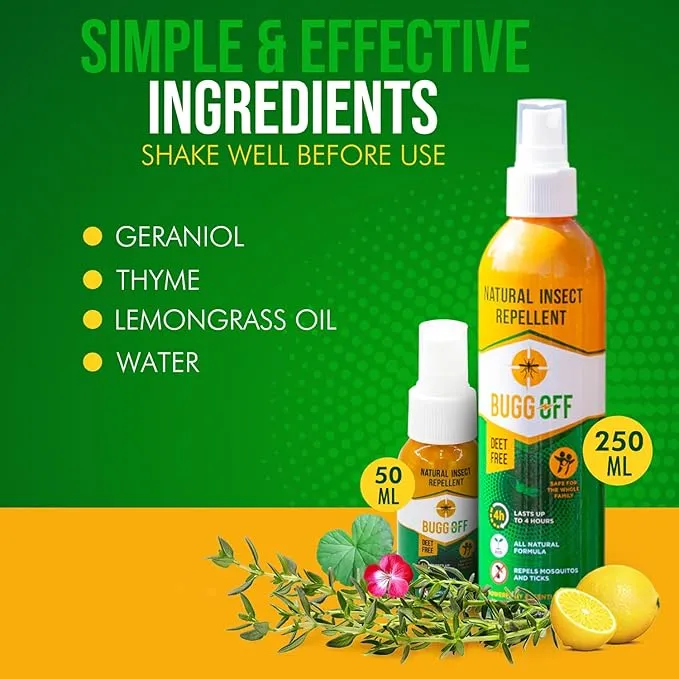 Natrual Mosquito, Gnats & Tick Spray Repellent, 8.5 FL OZ (250ml) Deet Free, Made with Essential Oils, Lasts up to 4 Hours Original (1, 8.5Oz)