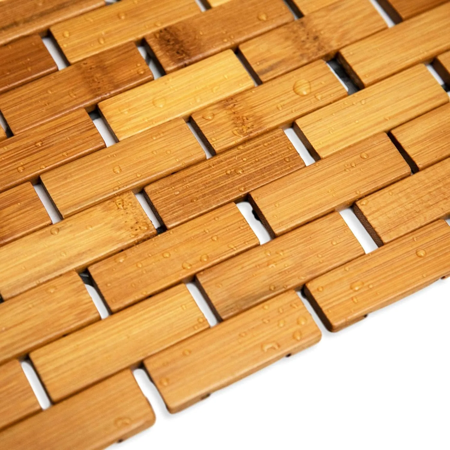 Natural Bamboo Wood Bath Mat, Wooden Door Mat