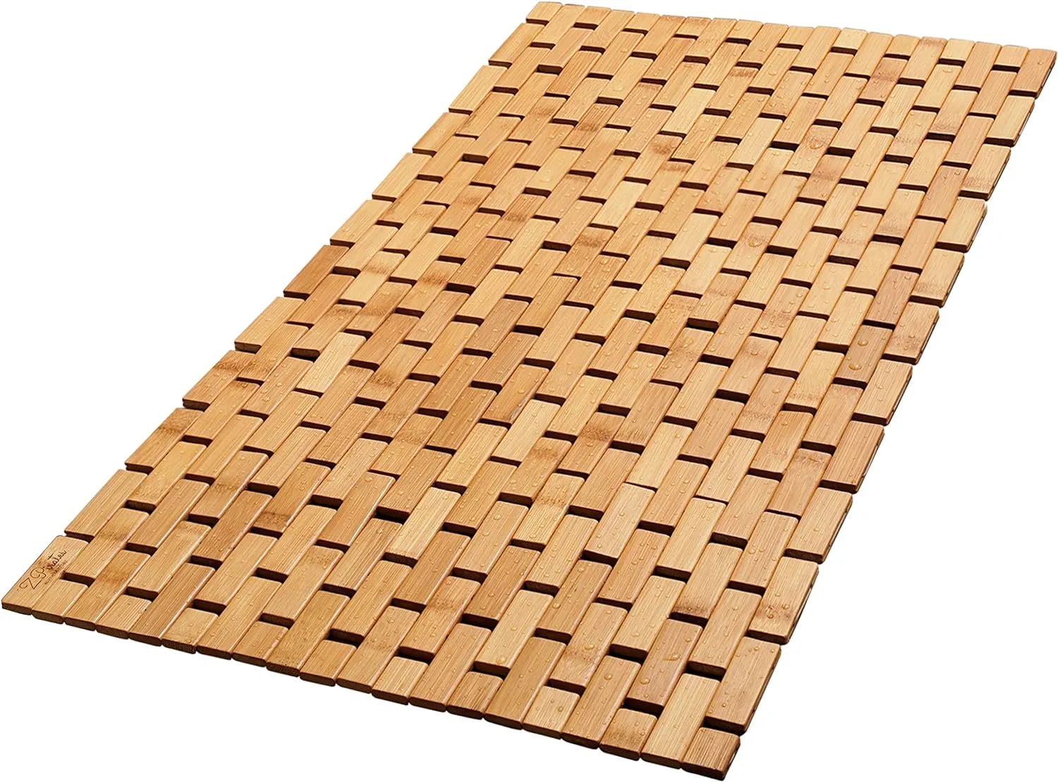 Natural Bamboo Wood Bath Mat, Wooden Door Mat