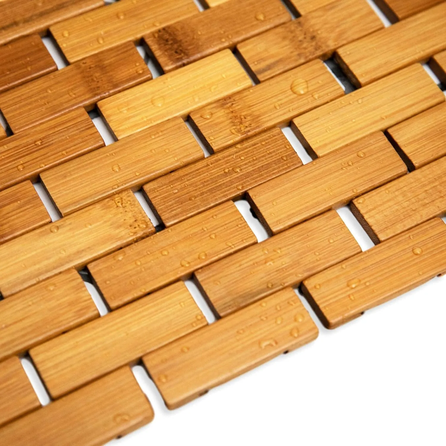 Natural Bamboo Wood Bath Mat, Wooden Door Mat