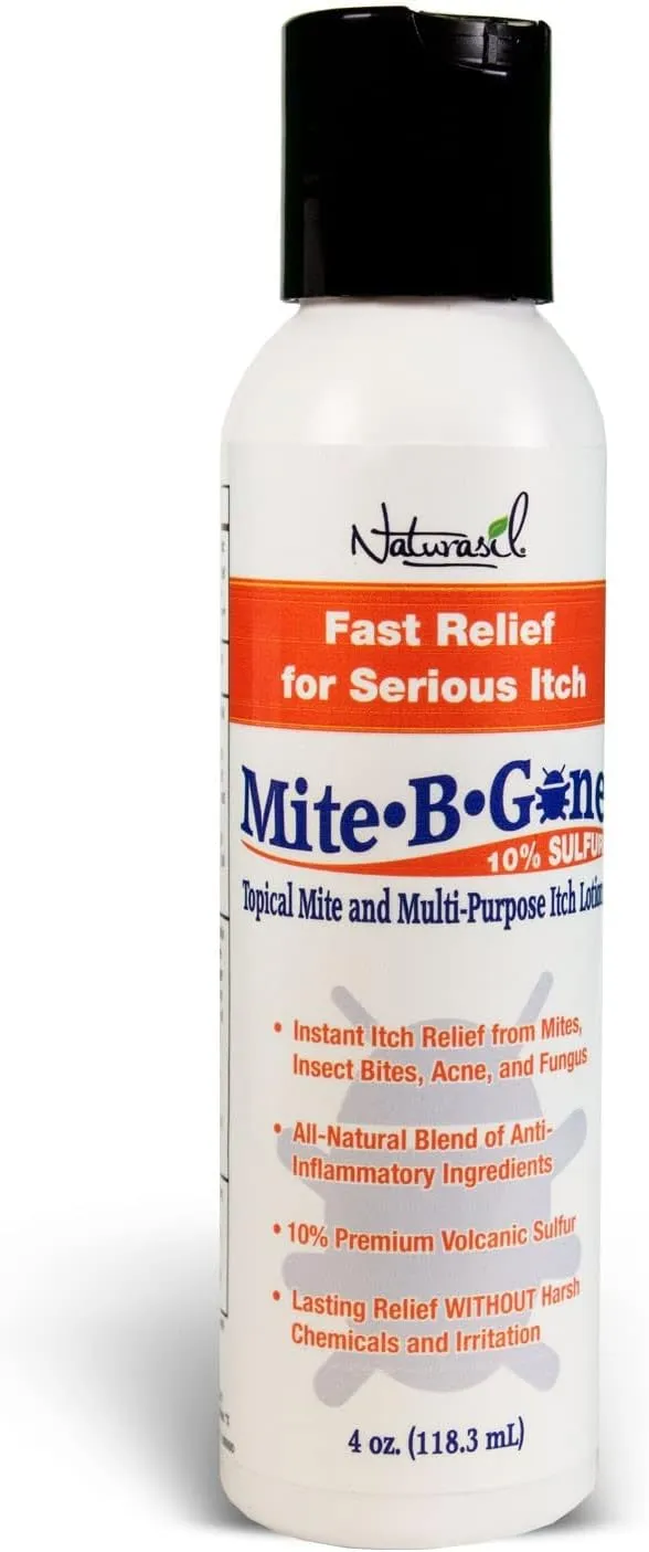 Natural, Calming Itch Relief Pack by Mite-B-Gone - 10% Sulfur Lotion (4oz)   2 Soaps | Treats Bites, Acne, Itching, Rosacea & Irritation | Safe for Kids & Adults | Fast & Effective for All Skin Types