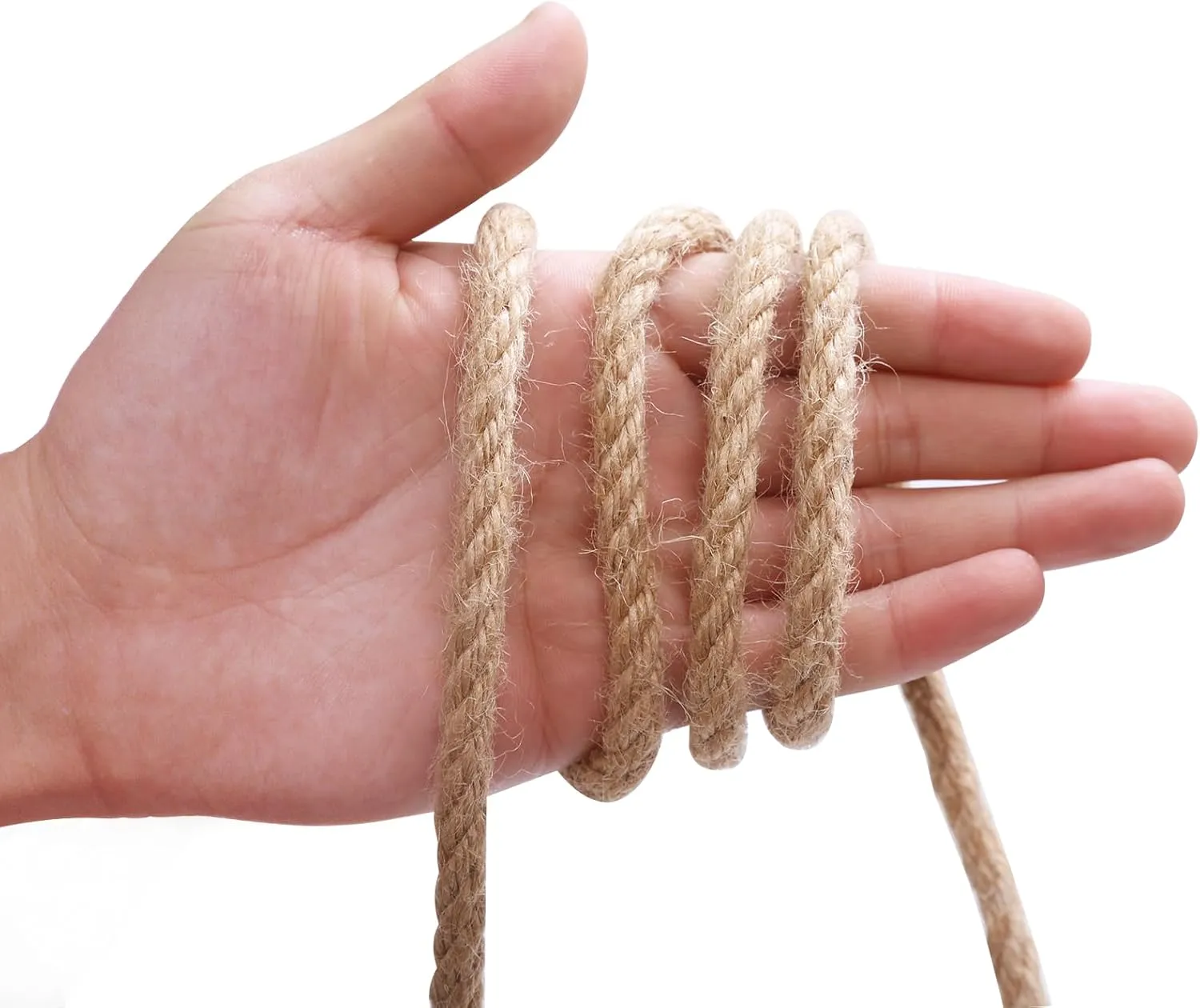 Natural Hemp Rope,1/3 Inch×200 Ft Jute Rope, Twisted Manila Rope, Twine String Indoor Outdoor DIY Thick Rope Home Decor Crafts for Bundling, Climbing, Hammock, Nautical, Tug of War