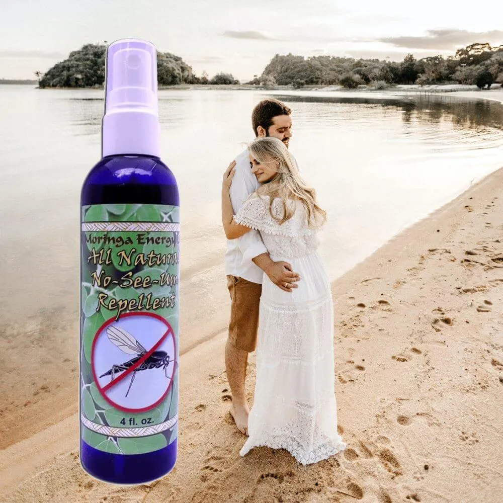 Natural Insect Repellent - Two 4 oz bottles of Moringa All Natural Bug Spray for Noseeum Mosquito Flies Deep Woods Outdoor