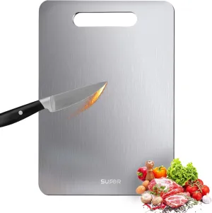 New Titanium Cutting Board, 100% Pure Titanium Cutting Boards For Kitchen, Non-Slip Chopping Board, Dishwasher Safe, Easy to Clean, Durable & Hygienic for Meat, Vegetables, Fruits (13 * 9)