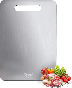 New Titanium Cutting Board - 100% Pure Titanium Cutting Boards For Kitchen,Easy to clean,Double-sided food-grade Cutting Board For Cutting Meats, Fruits And Vegetables(13 * 9)