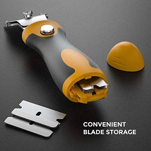 Nicpro 2 PCS Muti-Purpose Razor Blades Scraper Set With 20 Blades Industrial, Adjustable Handle, Cleaning Glass Window Wall Paint, Label Sticker Decal Removal