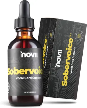 NOVII Sobervoice, Ultimate Vocal Health Drops - Herbal Relief from Vocal Strain, Dryness & Hoarseness - Voice Enhancing Booster Drops, Vocal Relief for Singers, Speakers, Performers, 2 fl. oz.