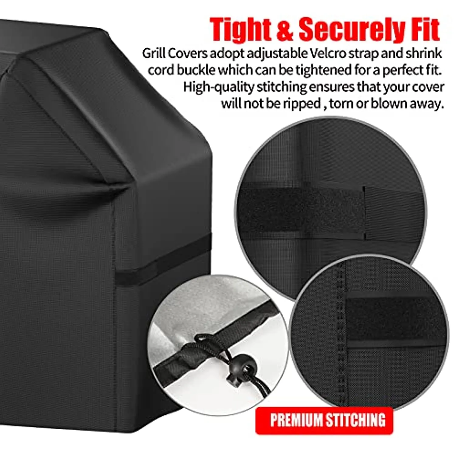 OAKIY Grill Cover, 58 inch BBQ Gas Grill Cover Waterproof Weather Resistant, UV and Fade Resistant, UV Resistant Materia for Weber Char-Broil Nexgrill Grills and More