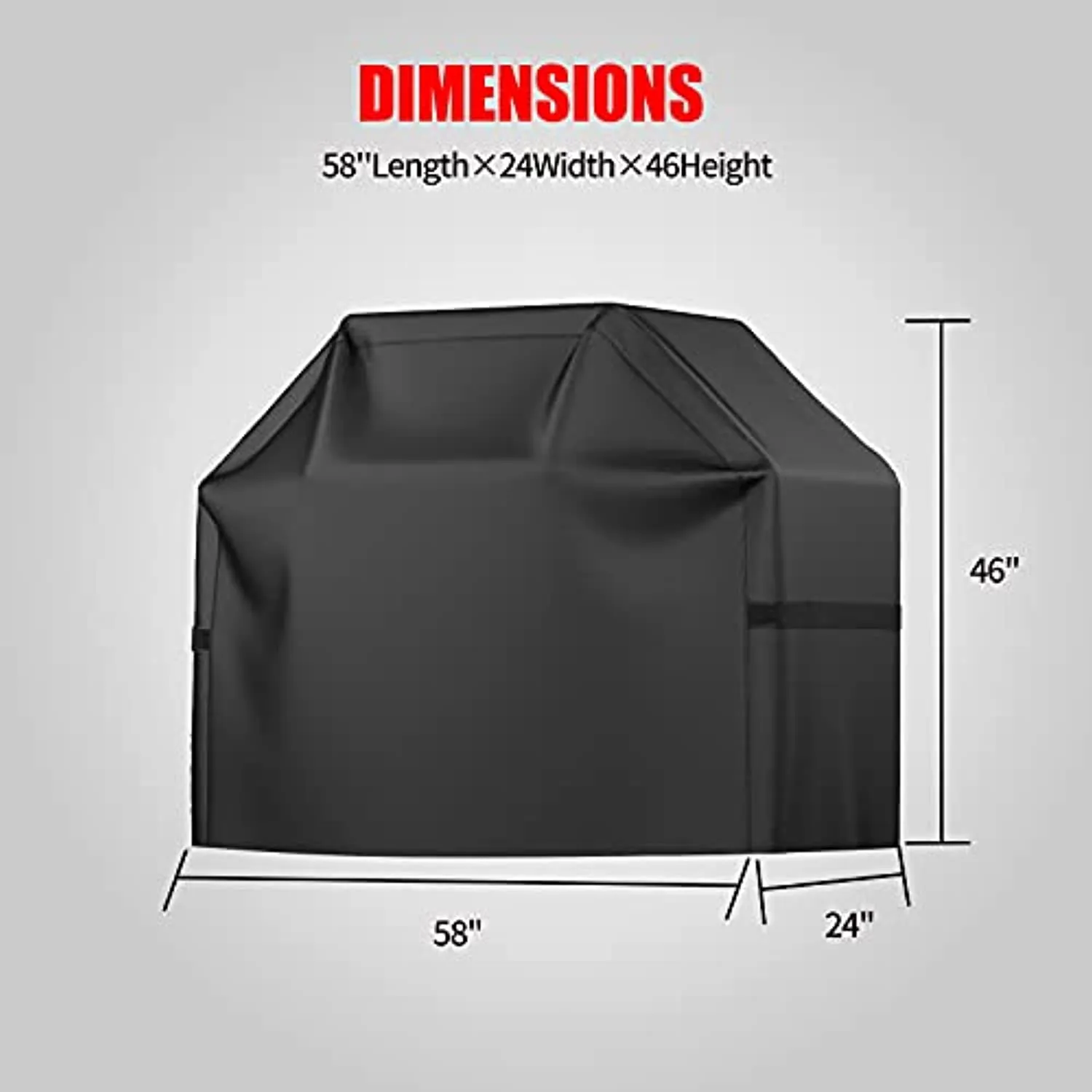 OAKIY Grill Cover, 58 inch BBQ Gas Grill Cover Waterproof Weather Resistant, UV and Fade Resistant, UV Resistant Materia for Weber Char-Broil Nexgrill Grills and More