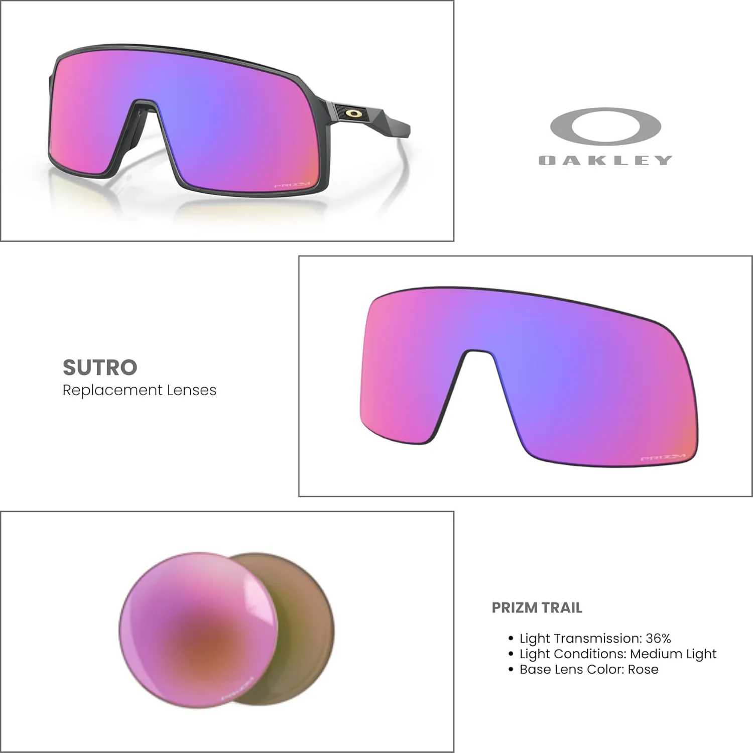 Oakley Original Sutro Replacement Lenses for Men for Women BUNDLE Bag Designer iWear Care Kit