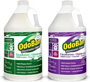 OdoBan Professional Disinfectant and Odor Eliminator Concentrate, 2-Pack, 1 Gallon Each Original Eucalyptus and Lavender Scents