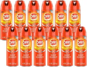 OFF! Active Insect Repellent, Sweat Resistant, Repells Mosquitoes, 6 oz ( Pack of 12)