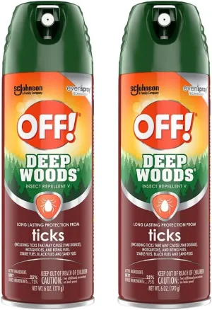 Off! Deep Woods Tick Repellent Aerosol 6 Ounce (Pack of 2)
