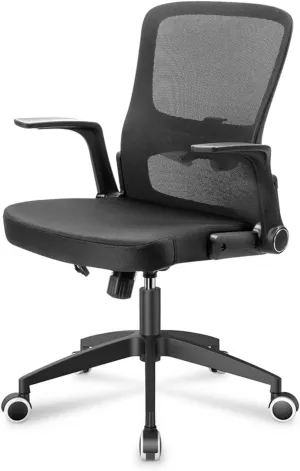 Office Chair Black Ergonomic Office Chair Grid Study Desk Chair High Back Swivel Office Chair Adjustable Arms, Seat Height and Lumbar Support Home Office Desk Chairs