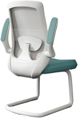 Office Chair Executive Office Chair Mesh Side Reception Chair with Adjustable Armrests and Metal Sled Base Chair for Desk(Blue)