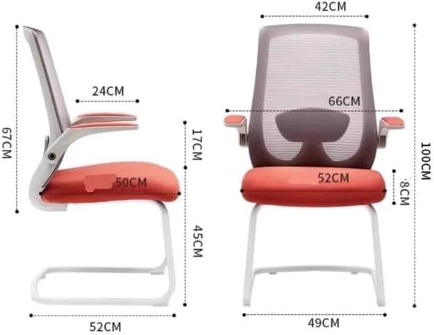 Office Chair Executive Office Chair Mesh Side Reception Chair with Adjustable Armrests and Metal Sled Base Chair for Desk(Blue)