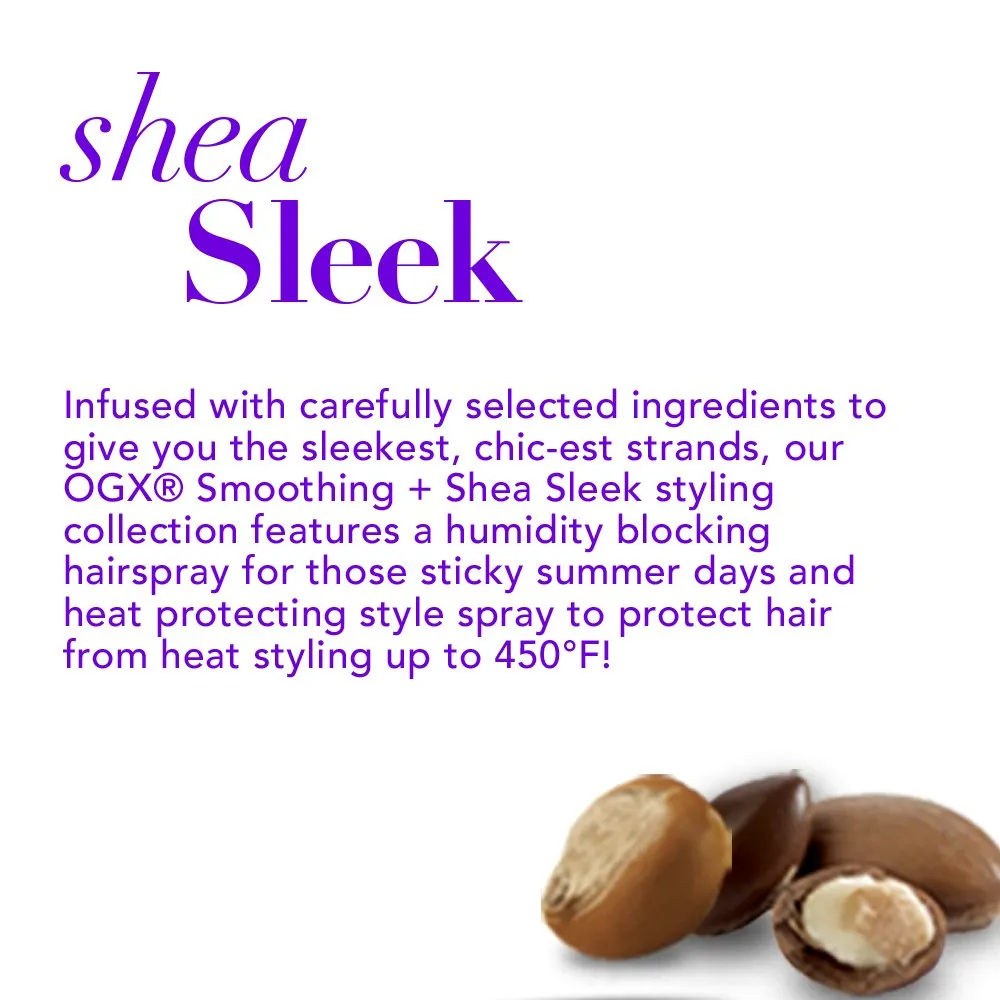 OGX Smoothing   Shea Sleek Humidity Blocking Hairspray, 8 Ounce, Purple