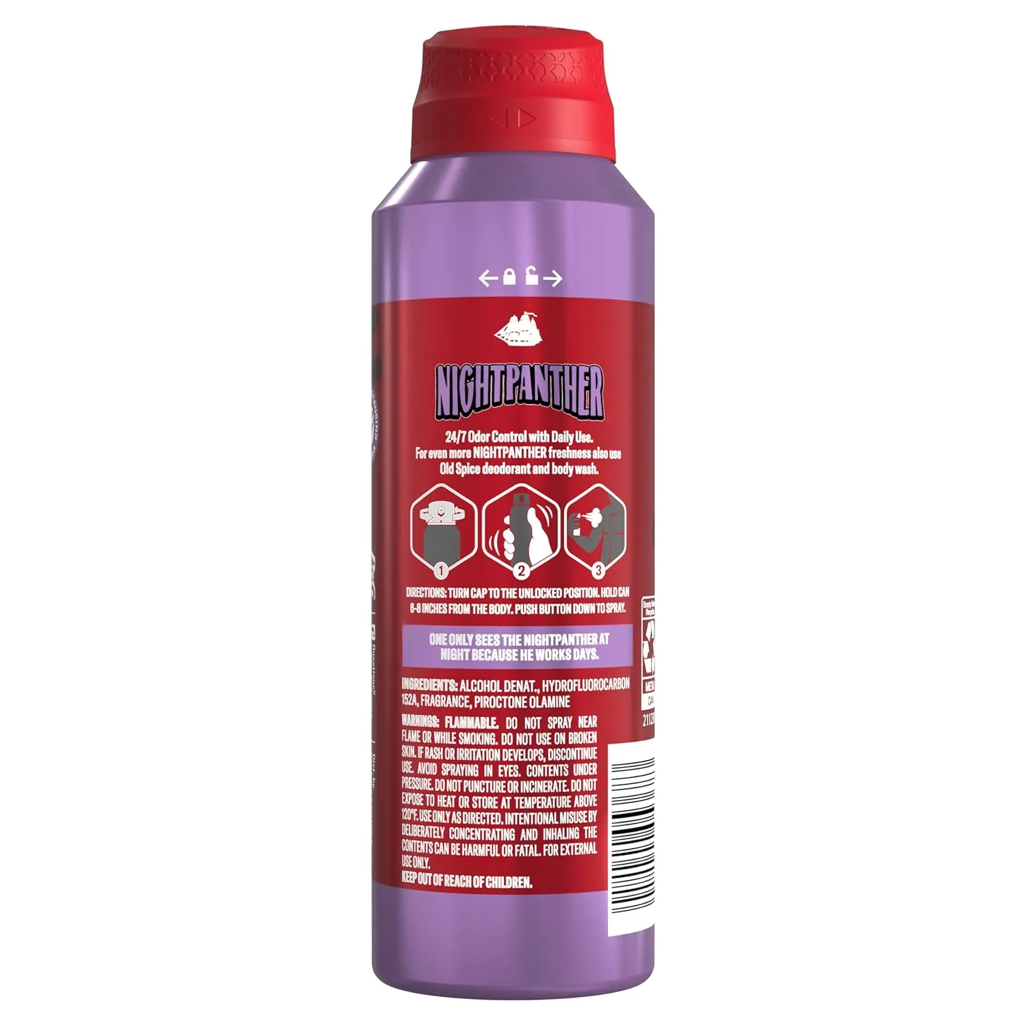 Old Spice Aluminum Free Body Spray for Men, 24/7 Odor Protection, 24/7 Lasting Fragnance & Freshness, Cologne Quality Scent, Nightpanther with Rich Warm Scent, 5.1 oz (Pack of 3)