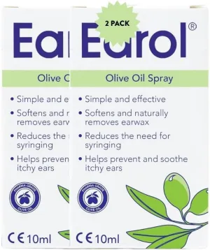 Olive Oil Natural Ear Wax Softener Spray – Gently Softens and Removes Ear Wax, Reduces Need for Syringing, Promotes Ear Hygiene