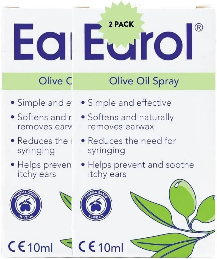 Olive Oil Natural Ear Wax Softener Spray – Gently Softens and Removes Ear Wax, Reduces Need for Syringing, Promotes Ear Hygiene