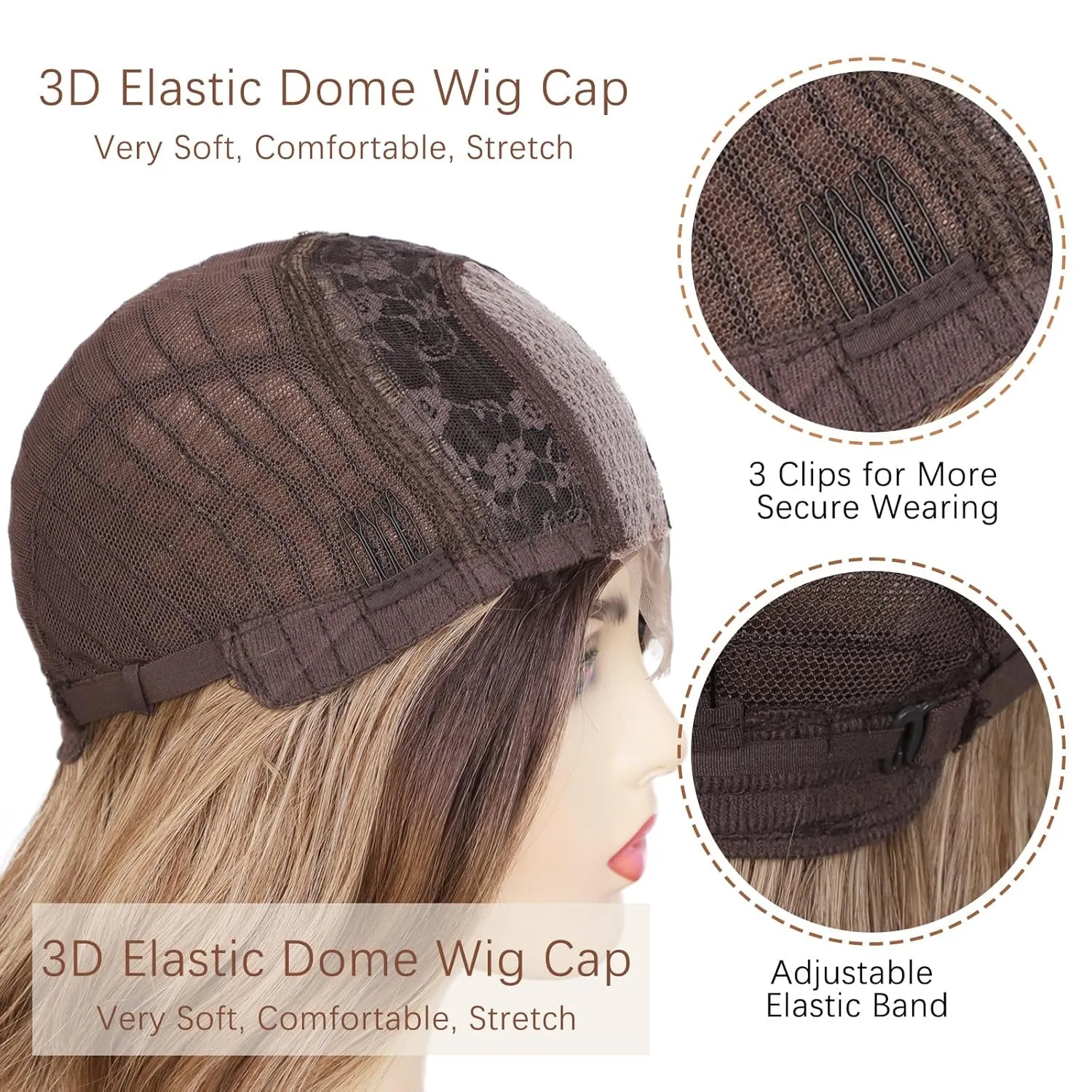 Ombre Blonde Wigs for Women, Long Blonde Wavy Wig, 26 Inch Middle Part Natural Looking Synthetic Heat Resistant Wig for Daily Party Use