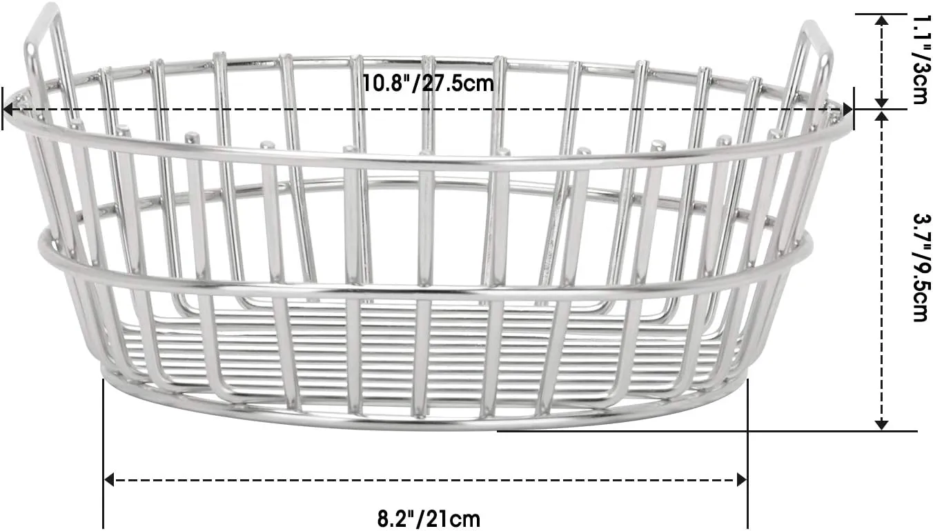 only fire #8567 Charcoal Ash Basket Stainless Steel Charcoal Holder with Handles, Fits Kamado Joe-Joe Junior Grill