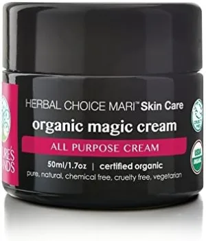 Organic Magic Cream (Healing & Repair) by Herbal Choice Mari (1.7 Fl Oz Glass Jar) - No Toxic Synthetic Chemicals - TSA-Approved Travel Size