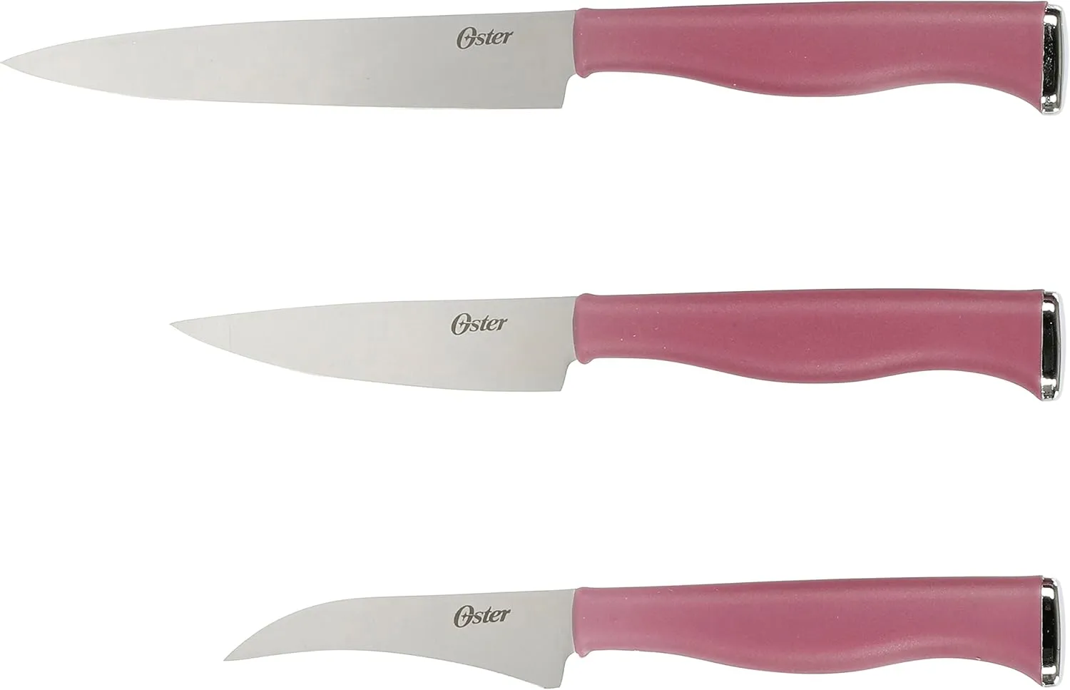 Oster Langmore 15 Piece Stainless Steel Cutlery Knife Block Set W/Black Box – Purple