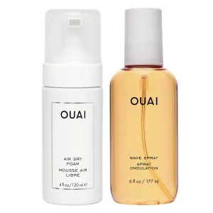 OUAI Wavy Hair Bundle - Includes Air Dry Foam & Wave Spray for Perfect Beach Waves - Adds Texture, Volume & Shine to All Hair Types (2 Count, 4 Oz/6 Oz)