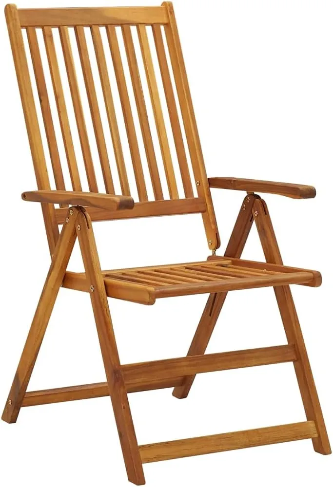 Outdoor Chairs,Zero Gravity Chair,Folding Stool,Folding Patio Chairs with Cushions 8 pcs Solid Acacia WoodFor Gardens, patios, Balconies